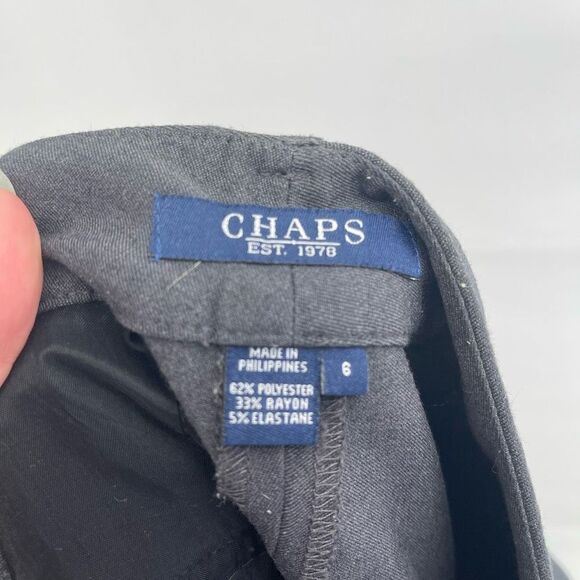 CHAPS Women's Dress Pants Career Trousers Straight Leg Work Pockets Gray Size 6 - Picture 3 of 14